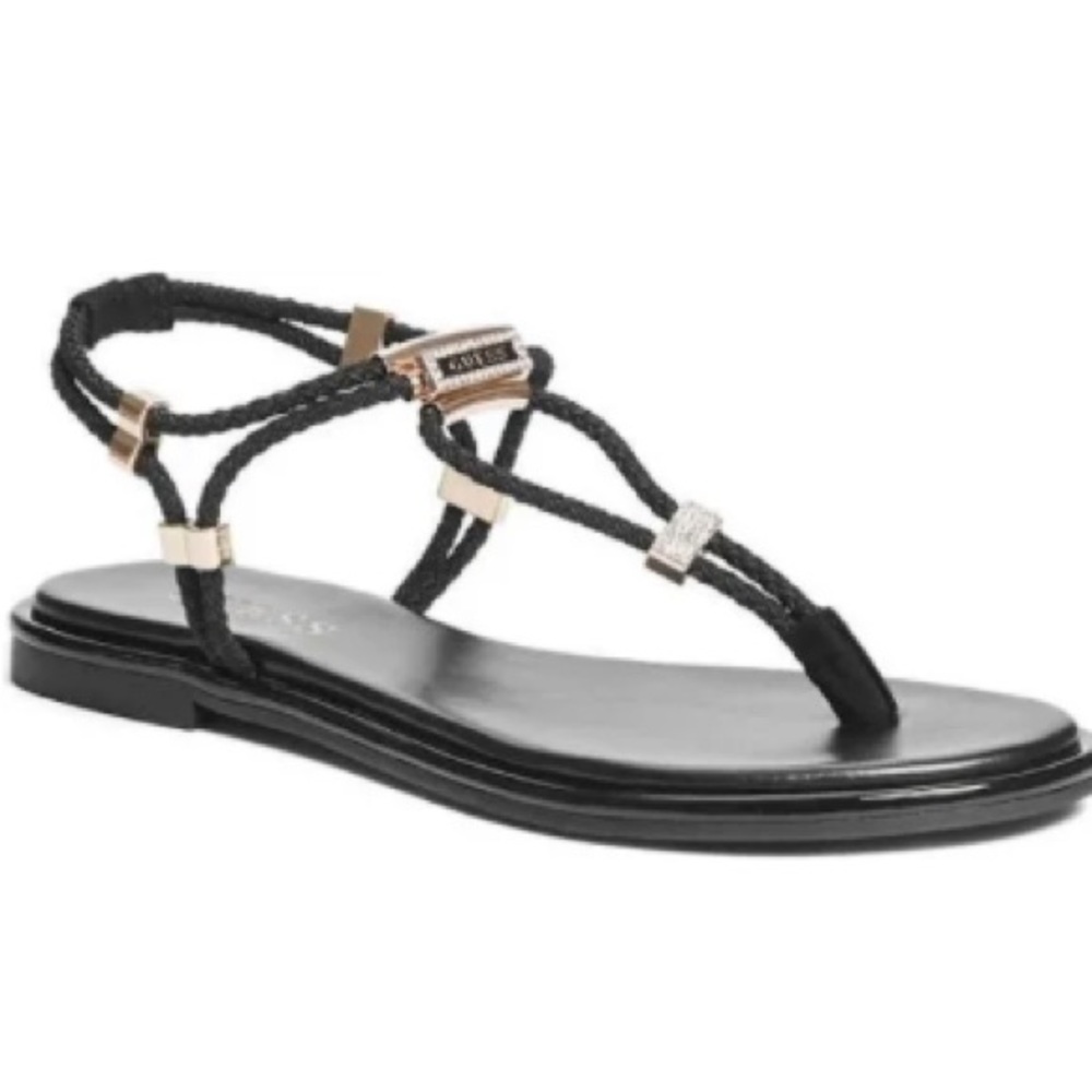 Guess Coins Stretch T-Strap Sandals